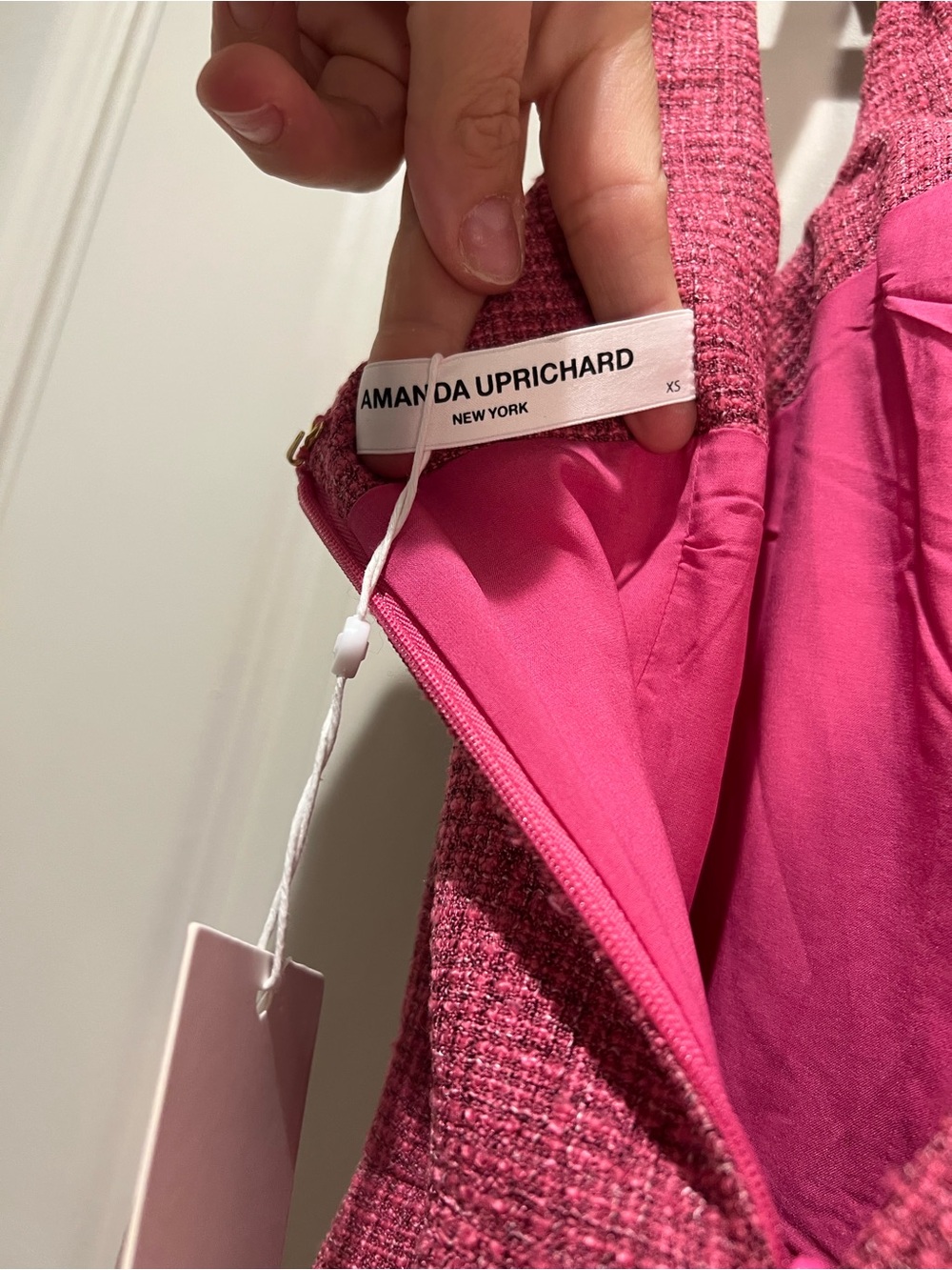 Amanda Uprichard Finley Tweed Mini Dress Pink Size XS NWT - Picture 8 of 9